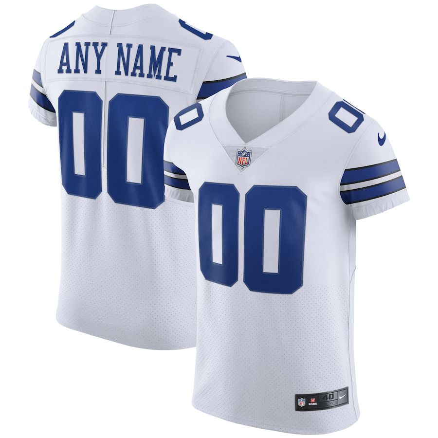 Men Dallas Cowboys Nike White Vapor Elite Custom NFL Jersey